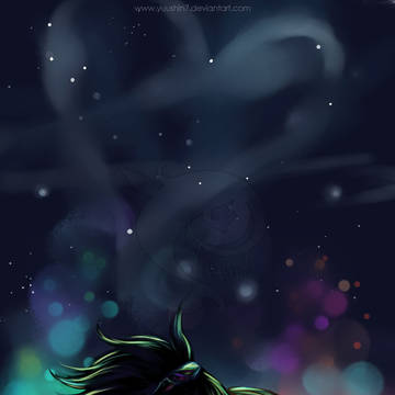 Under the night sky