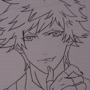 蘭丸描いてみました。(線画)