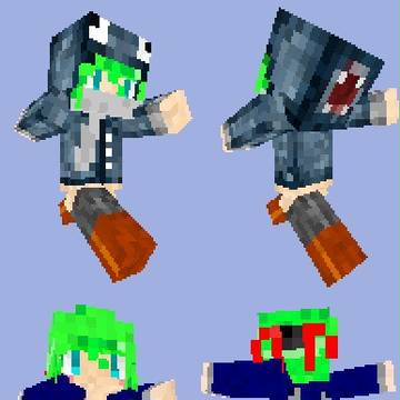 Minecraft　スキン　イカコート＋浴衣