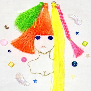 ネオンカラー女の子刺しゅう