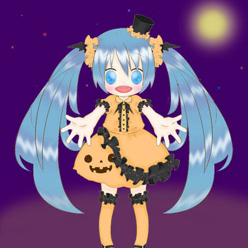 【塗り練習】　『はろうぃんみく』