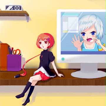 机の上のお友達?