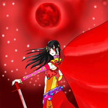 紅い女剣士