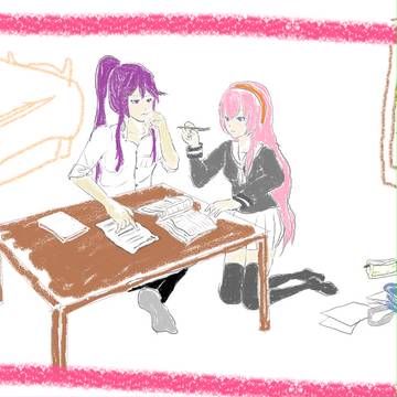 二人で勉強中です