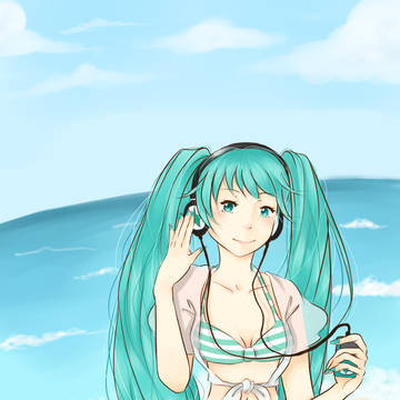 Miku in bikini
