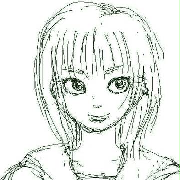 パンダメイクの少女。