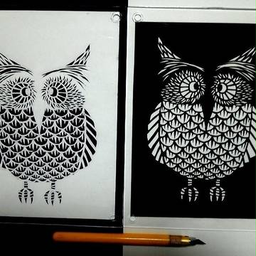 切り絵"ふくろう"(2011)