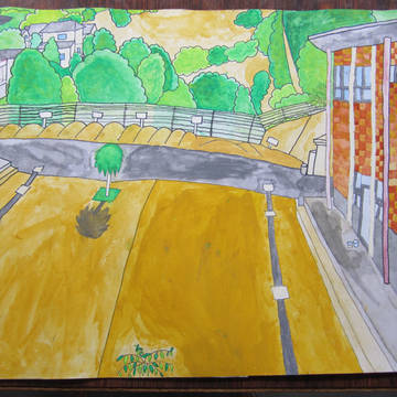 小６の時に描いた小学校の中庭