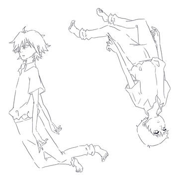 カヲルとシンジ　線画