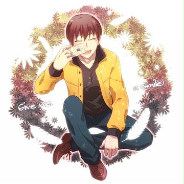 「はーい、笑ってー。」