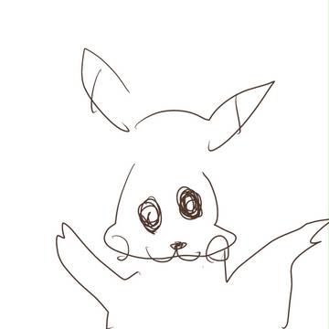 目をつぶって描いたピカチュウ