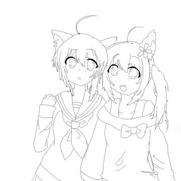 オリキャラ　線画