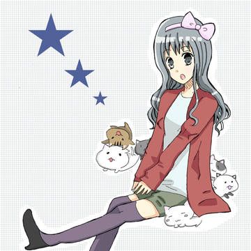 女の子と猫