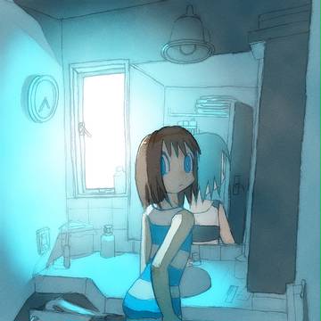 洗面所で水着