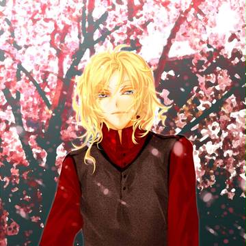 桜の下で