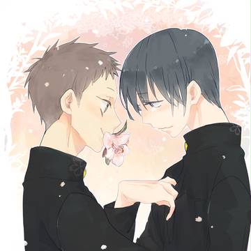 泣いている少年に花を。