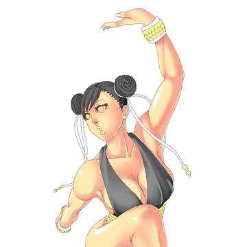 春麗　描きかけ。