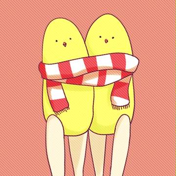 寒いからマフラーした