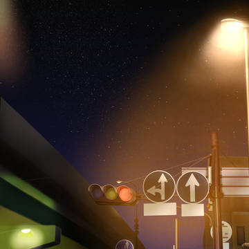 【練習】 夜の交差点