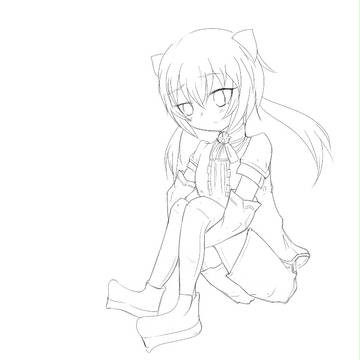 ネコミミらんまる　線画