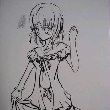 パーティー前(線画)