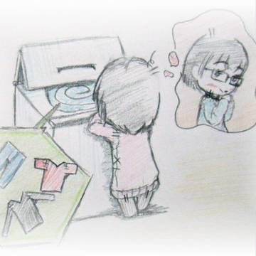 深夜に洗濯機を回す男
