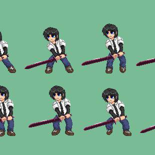 ドット絵・一浄　晃　前進モーション（全部）