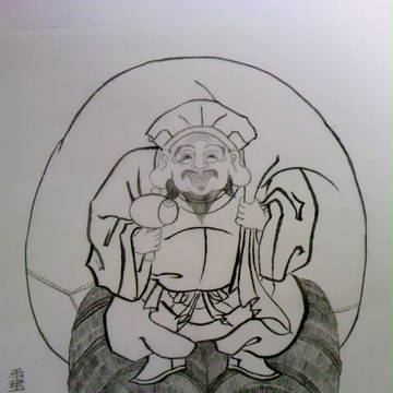 大黒天(白描図)