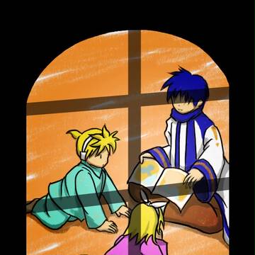 絵本を読み聞かせる