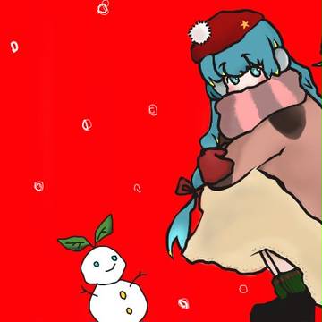雪だるまとミク