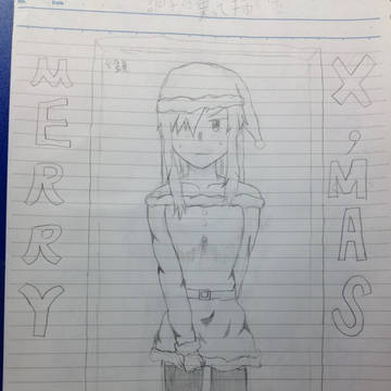 サンタ服を着てみたキドさんを描いてみた