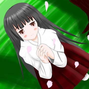 巫女服の松本りせ