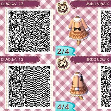 【とび森】甘ロリドレスQRコード05(4色)