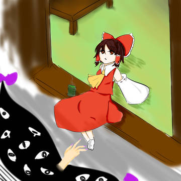 縁側の霊夢さん