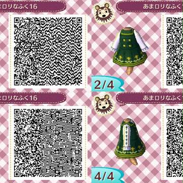【とび森】甘(クラ?)ロリドレスQRコード06(4色)