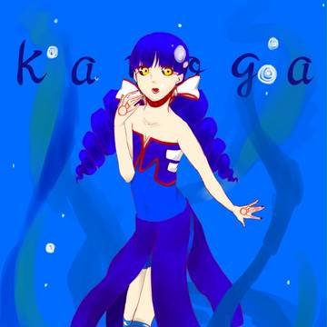 カイオーガさんも擬人化してみた