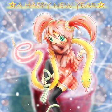 2013年、年賀状イラスト