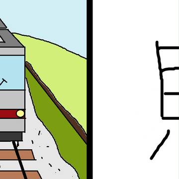 貝←電車が来るように見える