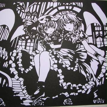 切り絵　レミリア＆咲夜