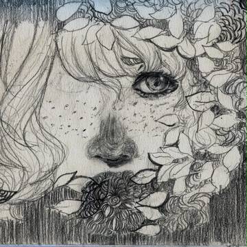 Behind the leaves