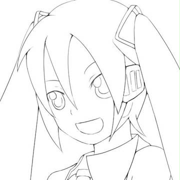 ミク線画習作