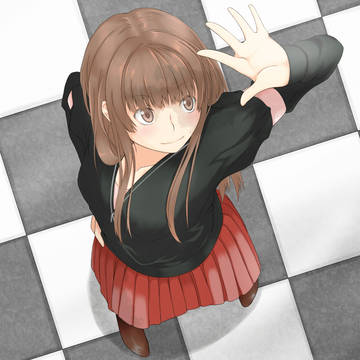 見上げる裡沙ちゃん