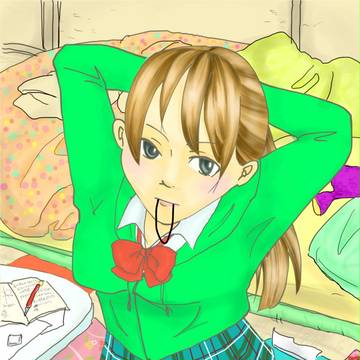 髪を結ぶ