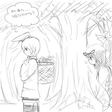 【落書き】緑「あのウサ耳って本物なのかな？」ドキドキワクワク