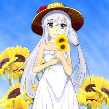 ひまわりの中で