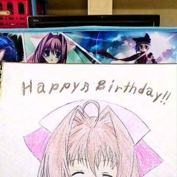 隼人にプレゼントした音姉のイラスト色紙