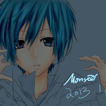 少年。乙女初作。