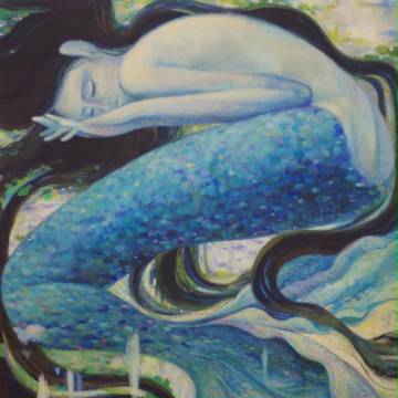 a blue mermaid.