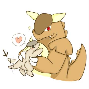 【らくがき】ガルーラ　の　しっぽをふる　こうげき　！【ポケモン】