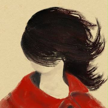 新絵心教室　赤いコートの女性